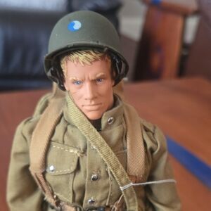 Vintage Military Action Figure in Olive Drab Uniform 12 In.height